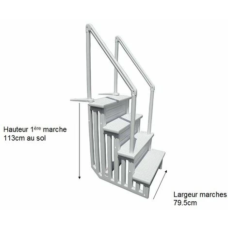 Escalier Intérieur Résine Piscine Réglable – Image 2