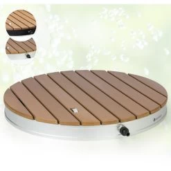 Douche De Jardin - Blumfeldt Sumatra Breeze RD - WPC Aluminium Ø 70.4cm - Douche D'extérieur - Base Antidérapante - Design Rond