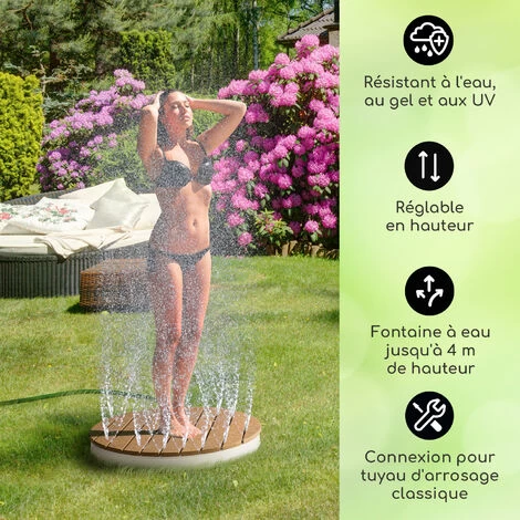 Douche De Jardin - Blumfeldt Sumatra Breeze RD - WPC Aluminium Ø 70.4cm - Douche D'extérieur - Base Antidérapante - Design Rond – Image 2