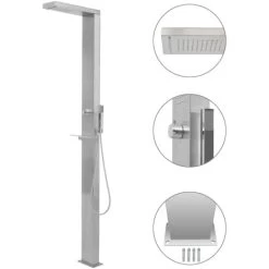 Douche D'extérieur Acier Inoxydable Carré VidaXL