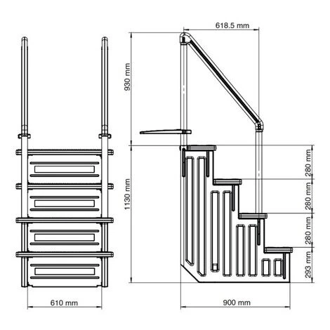 GRE Échelle Synthétique Accès Facile Pour Piscine Enterrée EPE30 – Image 2
