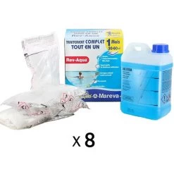 Kit Traitement Piscine Complet - Rev-Aqua 30/60 M3 - 8 Mois De Mareva