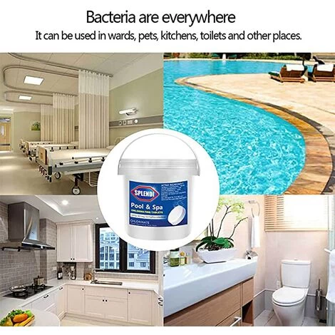 Tablette De Nettoyage Effervescente Multifonctionnelle De 300 Pièces/bouteille Pour La Tablette De Chloration De Piscine Pour Le Nettoyage De Piscine – Image 2