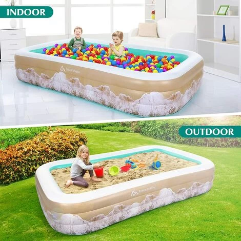 Brace Master Piscine Gonflable Pour Enfants 92 X 56 X 22pour Enfants De 3 Ans Et Plus Piscine Gonflable Pour Enfants Adultes Extérieur Jardin Arrière-cour Vert – Image 5