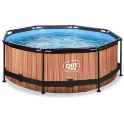EXIT TOYS Piscine EXIT Wood ø244x76cm Avec Pompe Filtrante - Marron