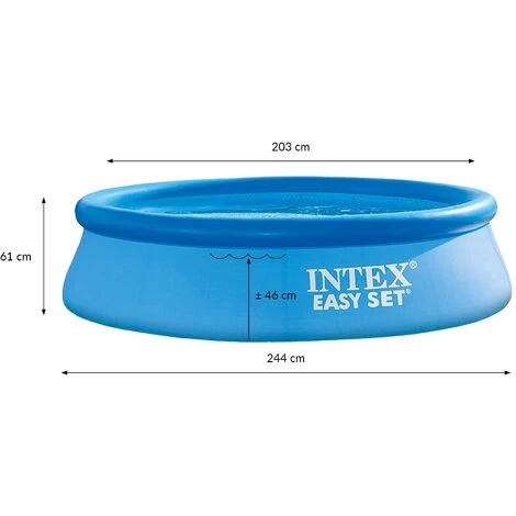 Intex Piscine Familiale Gonflable 244x61cm Piscine D'été Pour Enfants Avec Bache – Image 4
