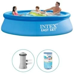 Intex - Easy Set - Piscine Avec Pompe De Filtration - 366x76 Cm - Rondee - Piscine Gonflable