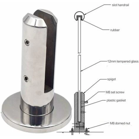 Escaliers Piscine Spigot Verre Balustrade Rampe Balcon Clôture En Verre Pince Pour Piscine Balcon Clôture – Image 4