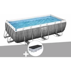 Kit Piscine Tubulaire Rectangulaire Bestway Power Steel 4,04 X 2,01 X 1,00 M + Bâche De Protection