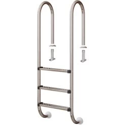 Échelle De Piscine Acier Inoxydable Brillant Avec 3 Barreaux