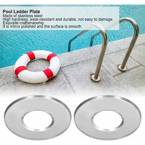 Couverture De Remplacement D'échelle De Piscine,2 Pièces Plaque De Couverture D'écusson D'échelle De Piscine Pour Pièces De Rechange De Main Courante De Piscine De Tuyau D'échelle De 4.3 Cm LO-Ron – Image 5