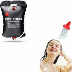 MINKUROW Sac De Douche Solaire Camping-20l Douche Solaire Camping Randonnée Sac De Douche-Solaire Portable Eau Chaude Avec Flexible Amovible À 45°C Tête Douche Commutable