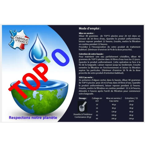 Clarifiant Piscine, Algicide, Floculent, Capteur De Fer 500g - TOP'O – Image 2