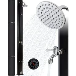 AREBOS Douche Solaire 35 Litres 216cm Incl. Capot De Protection Avec Thermomètre Intégré Pommeau De Douche Rond