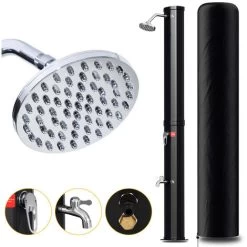 SWANEW Douche Solaire Avec Pomme De Douche à Pied Douche De Jardin Douche Extérieure 35L (avec Couvercle De Protection)
