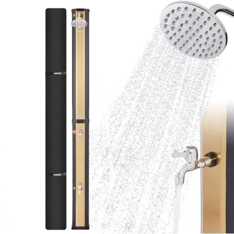 AREBOS Douche Solaire 35 L Avec Thermomètre Intégré & Douche De Pied Pommeau De Douche Rond Température De L'eau Jusqu'à 60°C