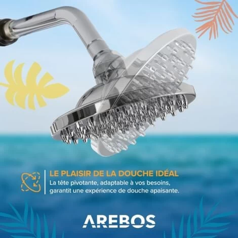 AREBOS Douche Solaire 35 L Avec Thermomètre Intégré & Douche De Pied Pommeau De Douche Rond Température De L'eau Jusqu'à 60°C – Image 3
