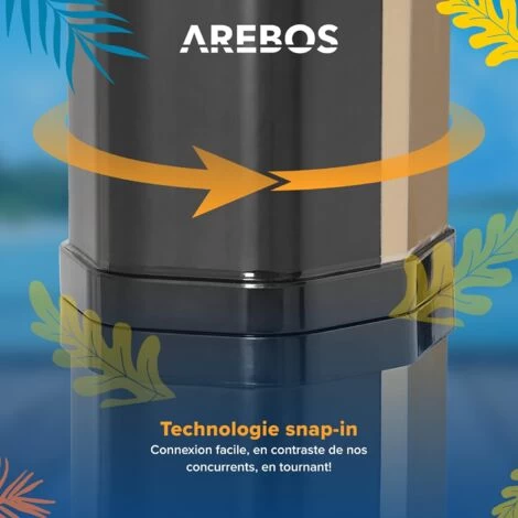 AREBOS Douche Solaire 35 L Avec Thermomètre Intégré & Douche De Pied Pommeau De Douche Rond Température De L'eau Jusqu'à 60°C – Image 4