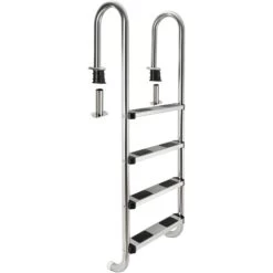 AREBOS Échelle De Piscine Échelle De Securité 4 Marches Acier Inoxydable