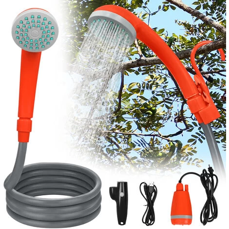 AUFUN Batterie De Camping En Plein Air Avec Douchette, Batterie Rechargeable, Câble De Chargement USB, Pour La Randonnée, Les Voyages, Le Jardin