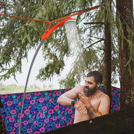 AUFUN Batterie De Camping En Plein Air Avec Douchette, Batterie Rechargeable, Câble De Chargement USB, Pour La Randonnée, Les Voyages, Le Jardin – Image 4