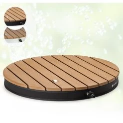 Blumfeldt Cool Breeze - Douche De Jardin, Douche De Camping, WPC, Aluminium, Aspect Bois, Poignée De Transport, Douche De Jardin Extérieure, Ronde Noire